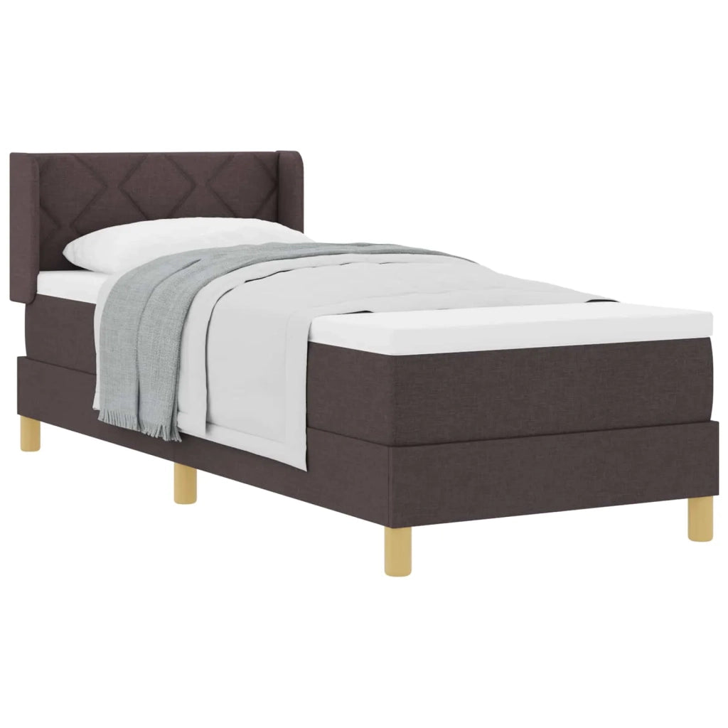 Letto a molle con materasso Marrone Scuro 200 x 80 cm Tessuto 3341324