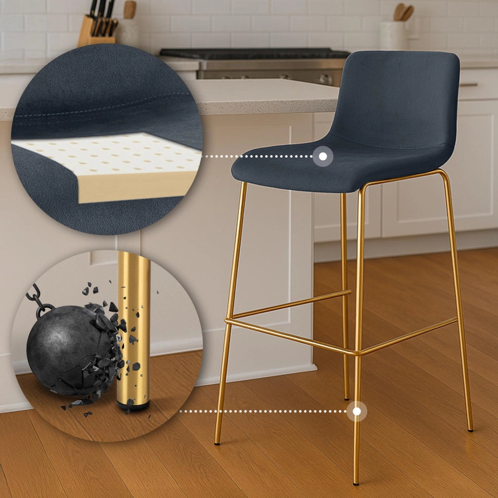 Barhocker Hoover Samt 4-FuЯ Gold