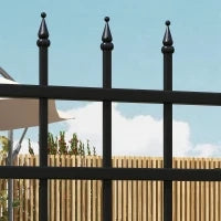Cancelletto di Sicurezza con Serratura, 3 Chiavi e 2 Paletti, in Acciaio Zincato, 107x204 cm, Nero