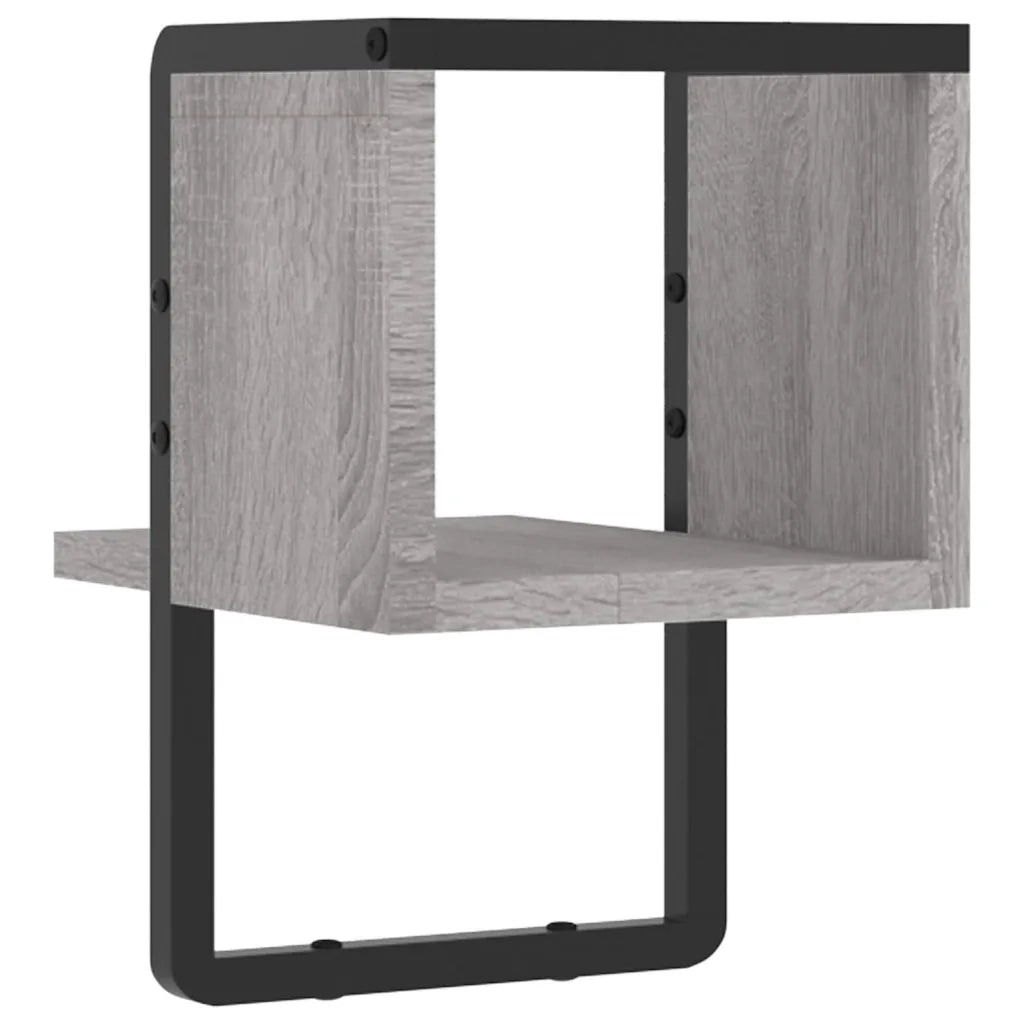 Mensola a parete | Scaffale a parete | Ripiano a parete con Asta Grigio Sonoma 20x25x30 cm