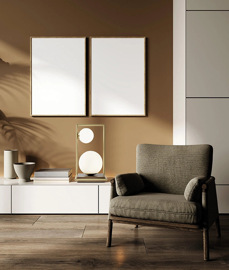 BUBLE LAMPADA DA TAVOLO 2 SFERE VERSO SX OPALINO STRUTTURA ORO SPAZZOLATO E BRONZO ATTACCO G9
