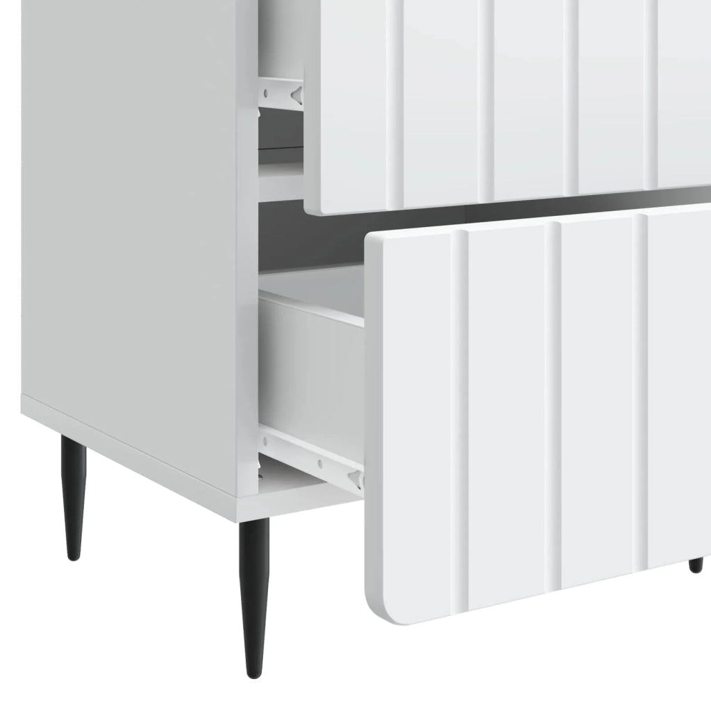 Armadio da Notte con cassetto 2 pcs Bianco 43 x 34,5 x 49,5 cm 894296