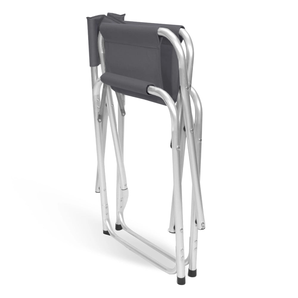 Sedia relax pieghevole Regista in alluminio con rivestimento in textilene grigio