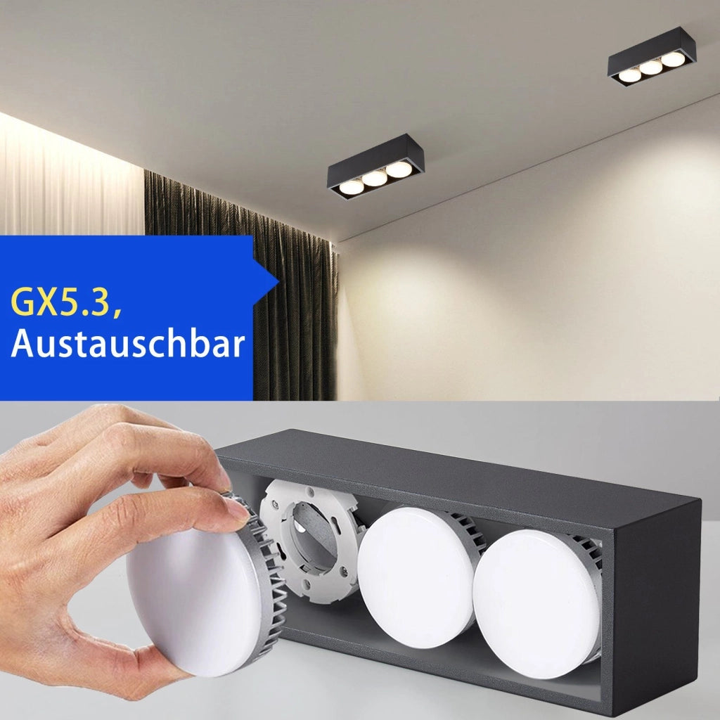 ZMH Faretto da soffitto LED quadrati 3 fiamme rotanti