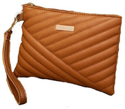 Borsa da sera per donna in pelle PU grande con cinturino, elegante e dotata di tasca per telefono cellulare, misura 21x1.5x1.5cm, colore marrone