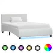 Giroletto con LED senza Materasso Bianco in Similpelle 90x200cm