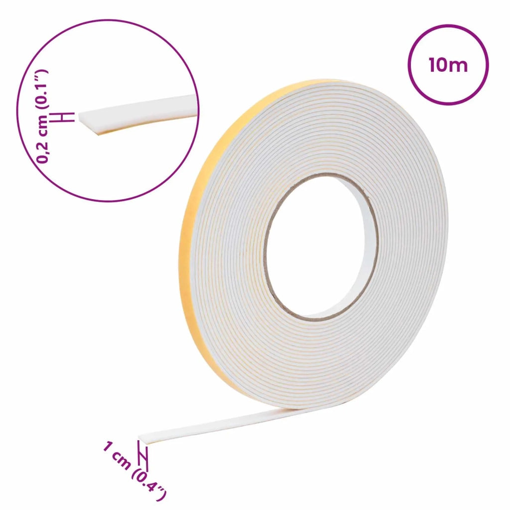 Nastro adesivo in schiuma Bianco 10mm x 10m Schiuma CR 42024101