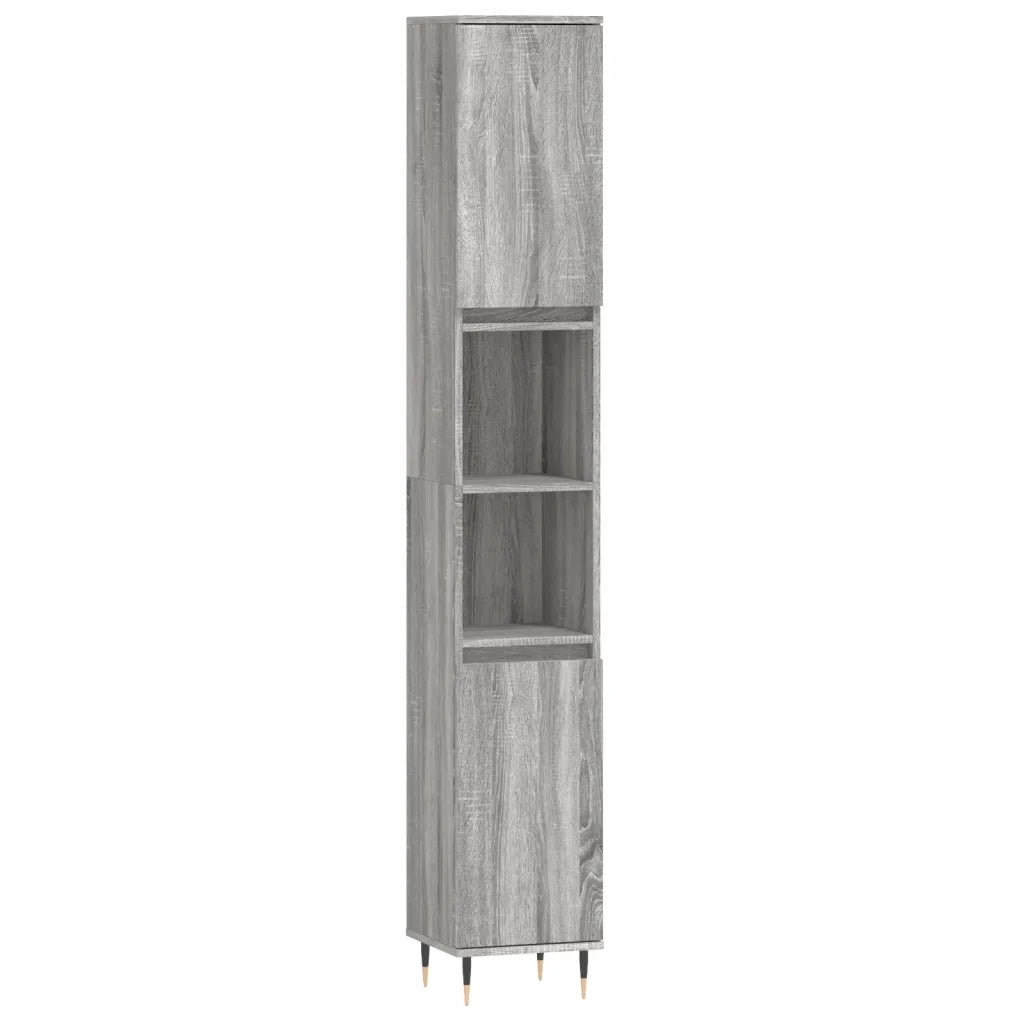 Armadietto Bagno Grigio Sonoma 30x30x190cm in Legno Multistrato 831530