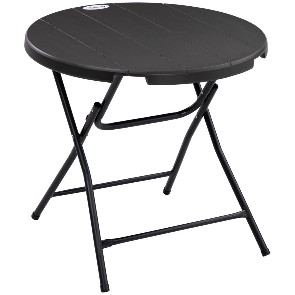 TAVOLO PIEGHEVOLE Ø80 cm Effetto legno Grigio scuro per 4 persone