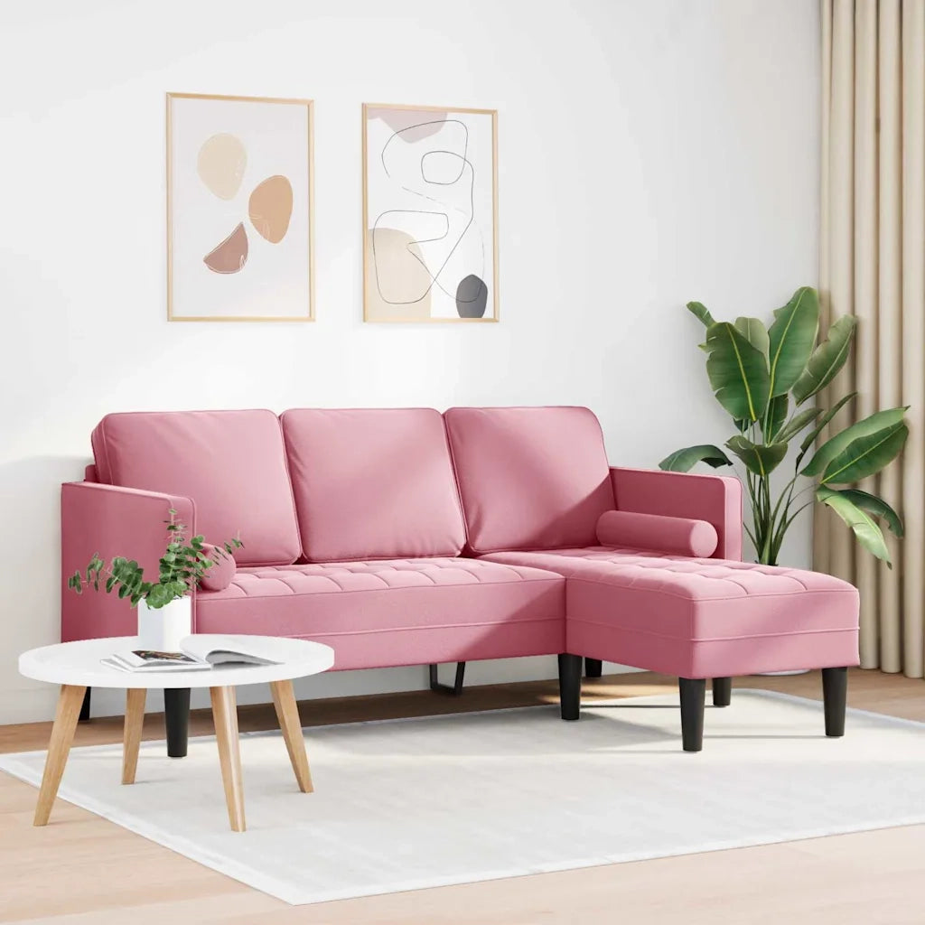 Set di Divano | Divano da soggiorno | Sofa con cuscino Rosa Poliestere