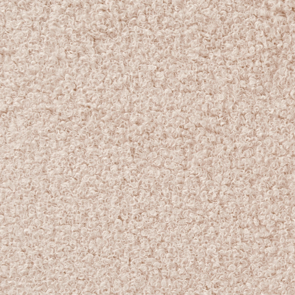 Set di 2 sedie da pranzo in tessuto beige e legno chiaro stile retrò senza braccioli