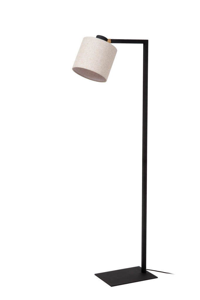 Lampada da terra a gru LESLEY 1xE27 nera/beige Lucide