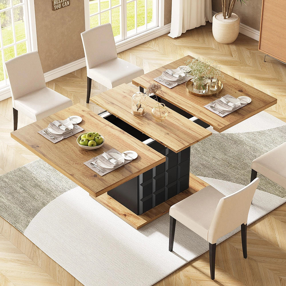 Tavolo estensibile - Xylo - 110-140x80cm motivo quadrettato
