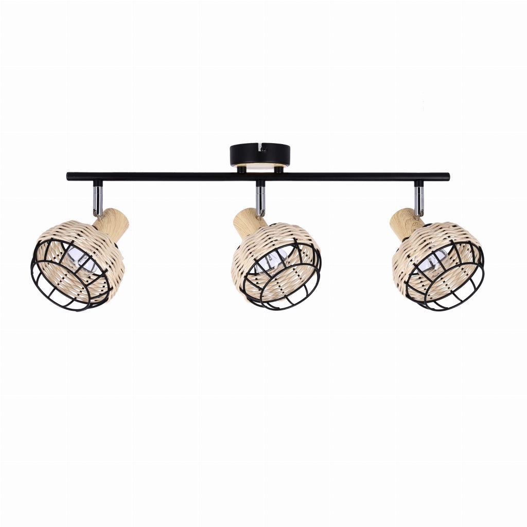 Plafoniera Candellux Tajga metallo nero/beige 3xE14