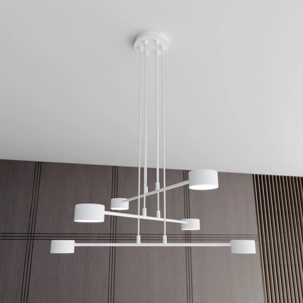 Lampada a sospensione Modus in acciaio bianco opaco