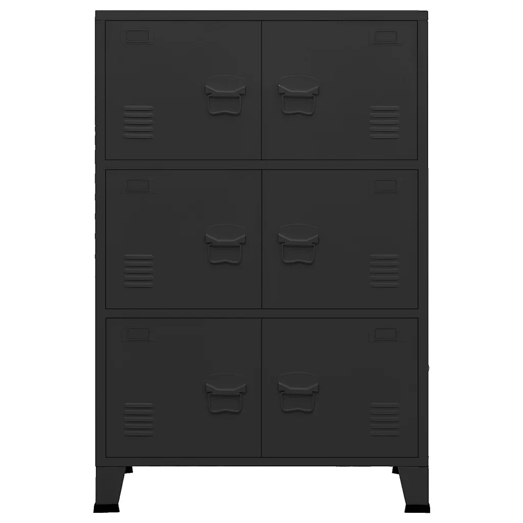 Armadio Classificatore Industriale Nero 75x40x115 cm in Metallo 339628