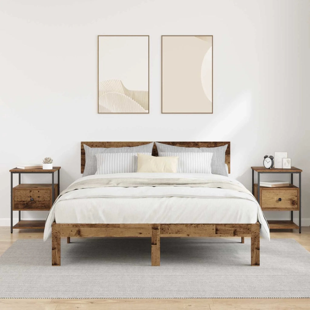 Armadio da Notte 2 pcs Legno vecchio 40 x 42 x 56 cm