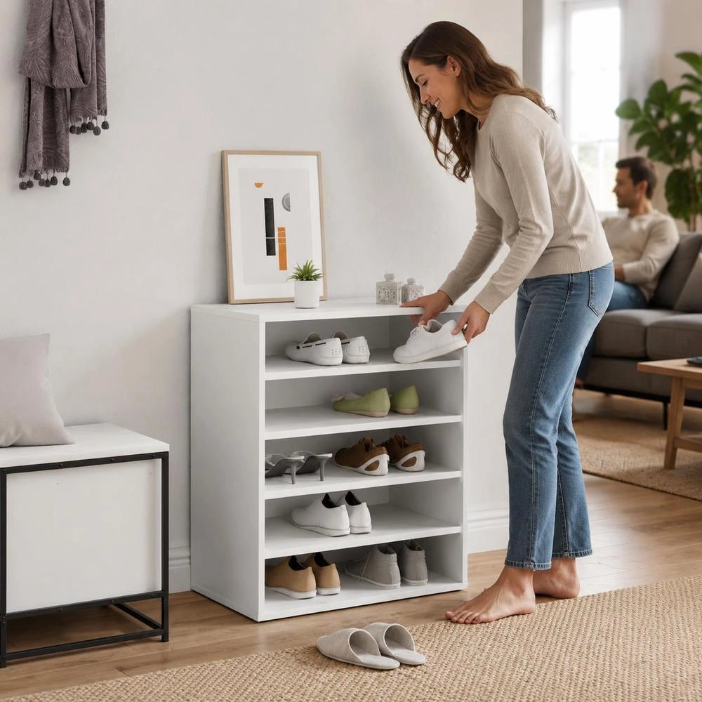 Shoe Cabinet White 60x35x70 Cm Wood-based Material