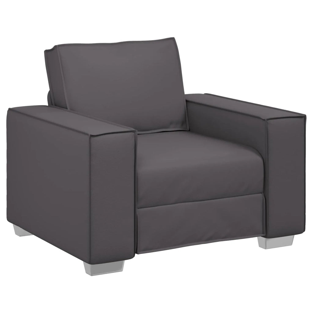 Poltrona | Sedia Relax Sofa Grigio 100 cm Pelle Sintetica