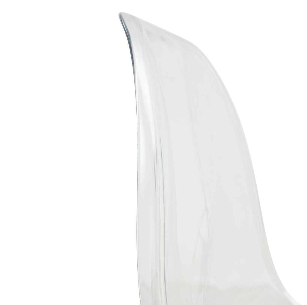 Set 4 sedie da pranzo trasparenti con gambe in metallo silver; 83 cm; seduta in plastica