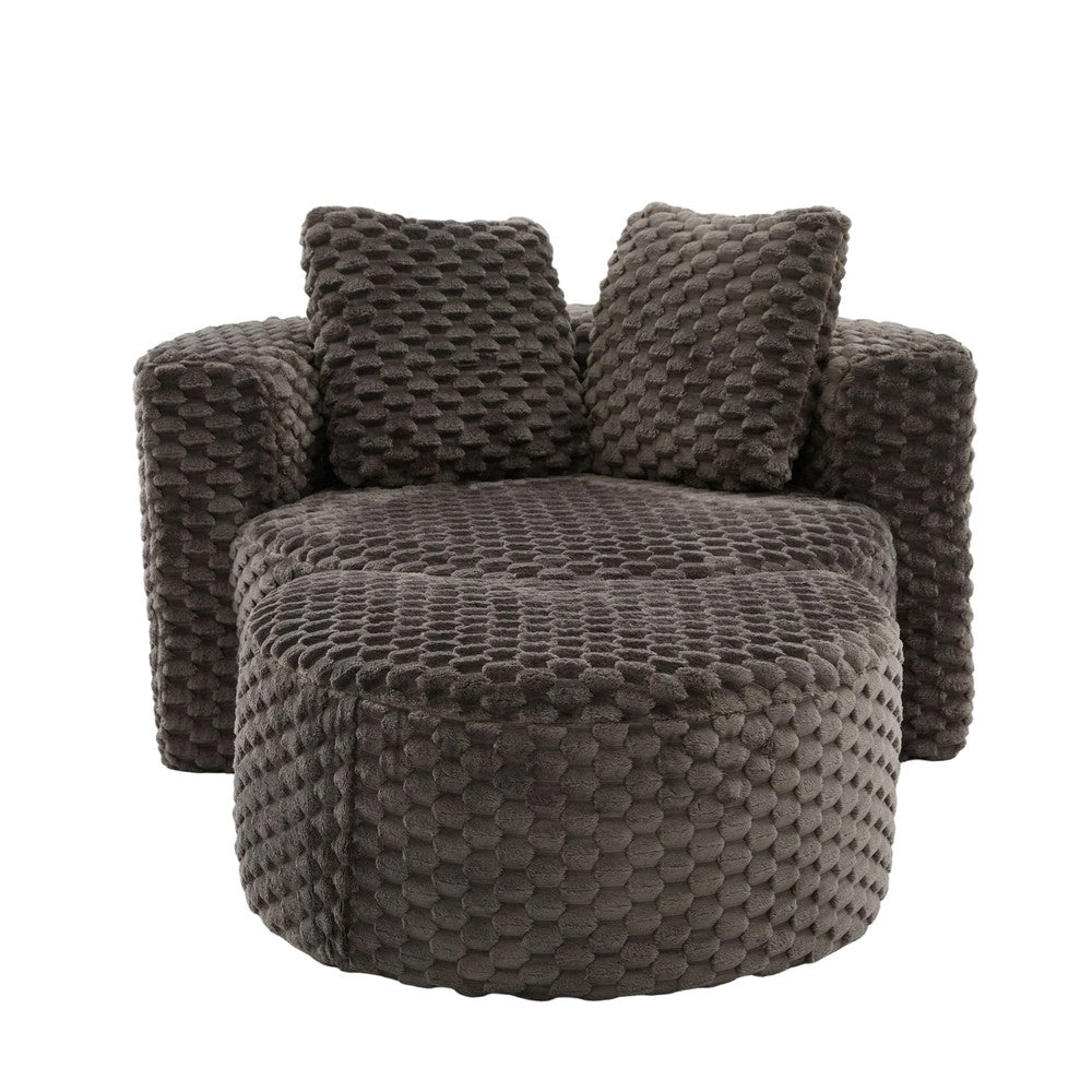 Poltrona singola con pouf - Zephmum- 130¡Á115¡Á103 cm - Grigio scuro - Sedia letto, senza montaggio