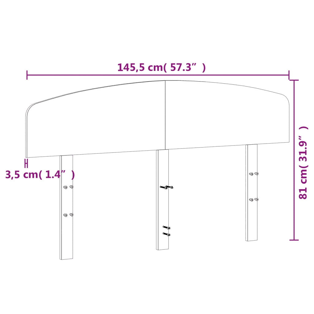 Testiera Marrone Cera 140 cm in Legno Massello di Pino 842505