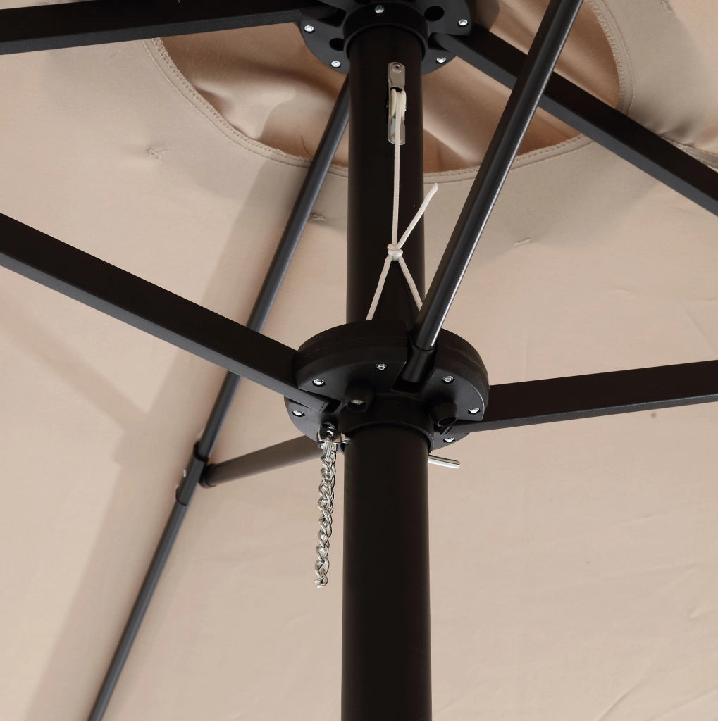 Ombrellone da esterno rettangolare doppio lato 14;8 ft con manovella; khaki; struttura in acciaio