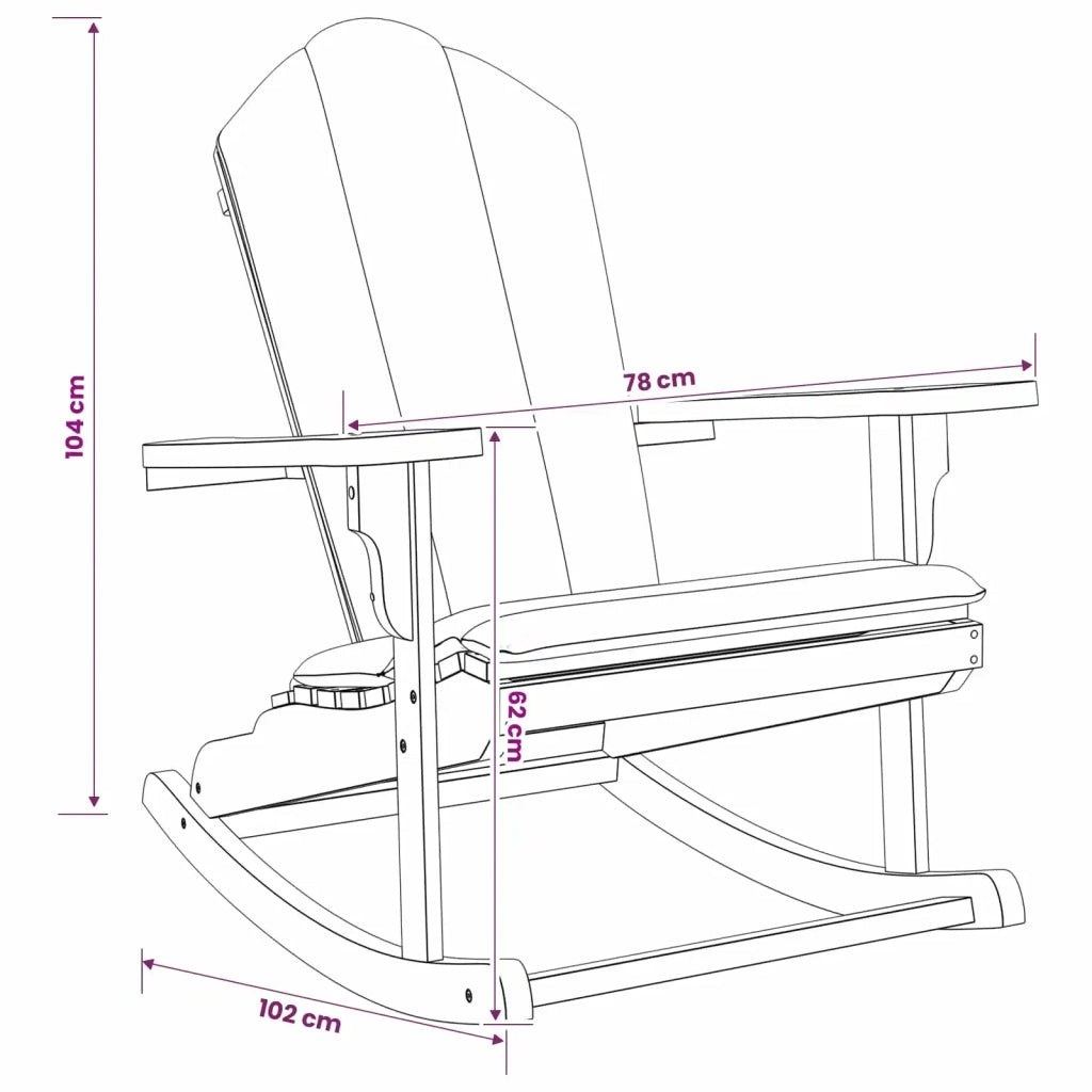 Sedia a dondolo Adirondack da giardino Naturale 100% Poliestere 42041359