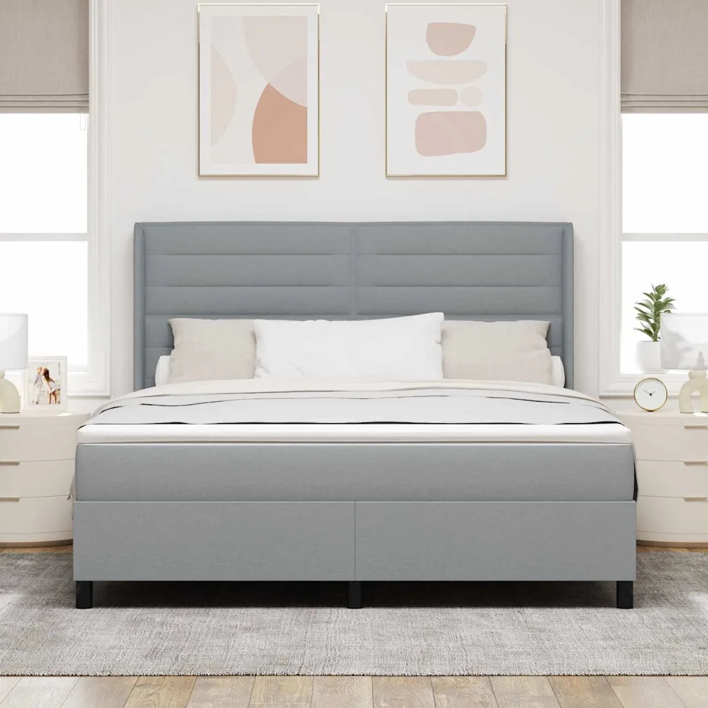 Letto a molle con materasso Grigio chiaro 200 x 180 cm Tessuto 3341595