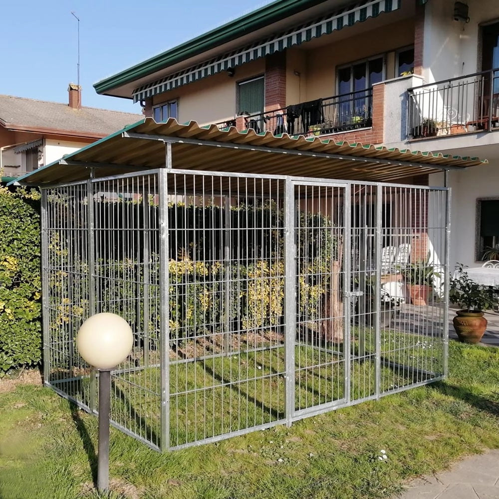 Recinto per cani 3x2 metri con copertura box modulare viteria compresa