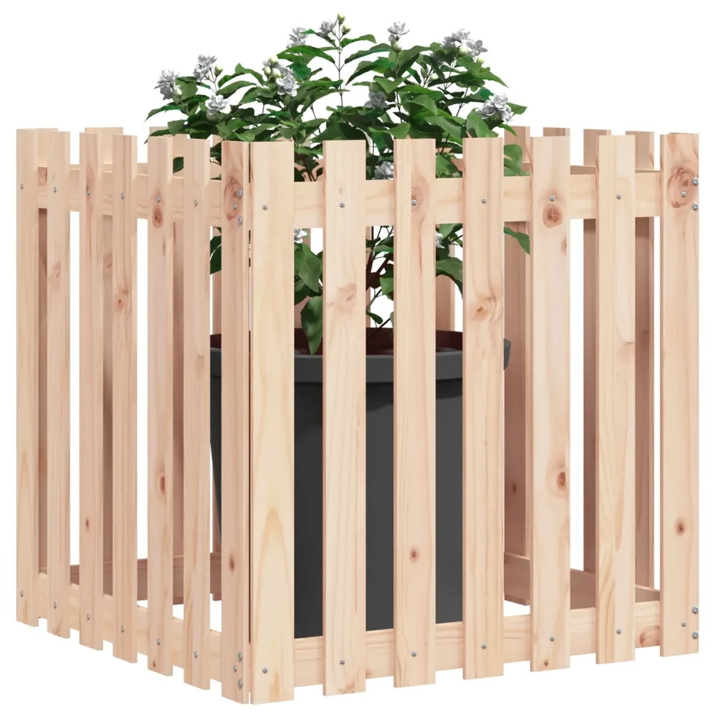 Fioriera Giardino Design a Recinzione 70x70x70 cm Massello Pino 832462