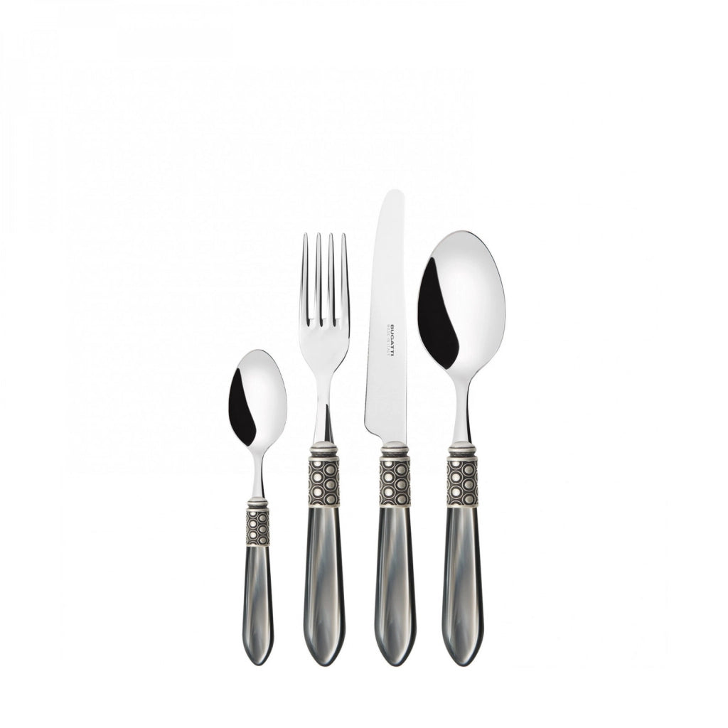 OPTICAL Ghiera Argento Anticato, Posate Set 24 Pz, Scatola
