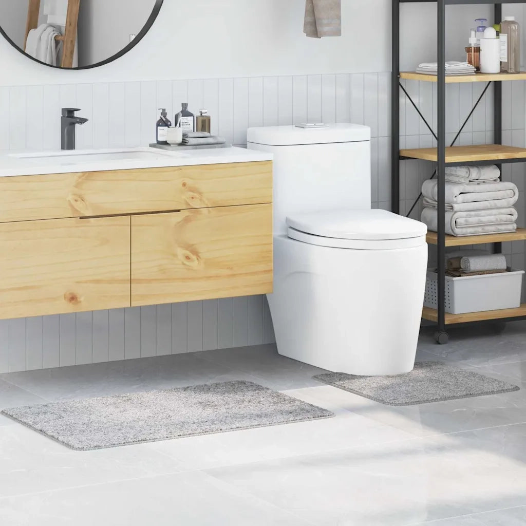 Set di tappetini antiscivolo per il bagno 2 pcs Grigio PP 4019855