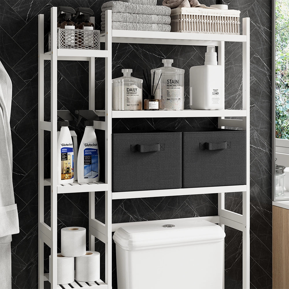 Vicco Ripiano per WC Bianco 78.5 x 163 cm con 2 cassetti in pile