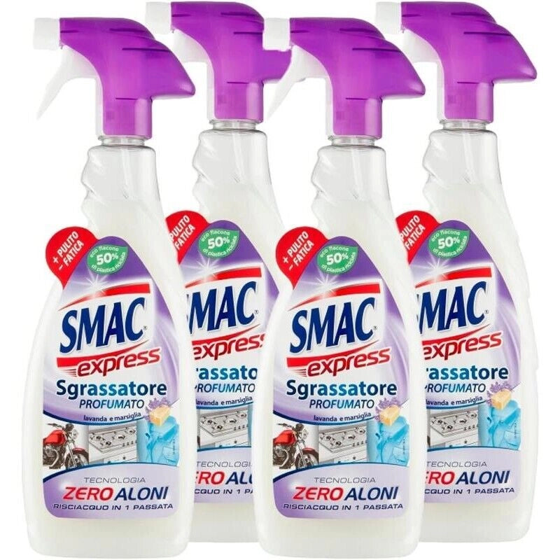 SMAC SGRASSATORE MULTIPACK DA 4 PZ PROFUMATO ALLA LAVANDA SPRAY 650 ML
