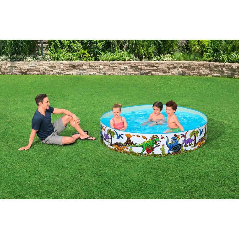 Trade Shop - Piscina Rigida Per Bambini 2+ Anni Con Motivo A Dinosauri ø183x38cm 946lt Giardino 55022 -