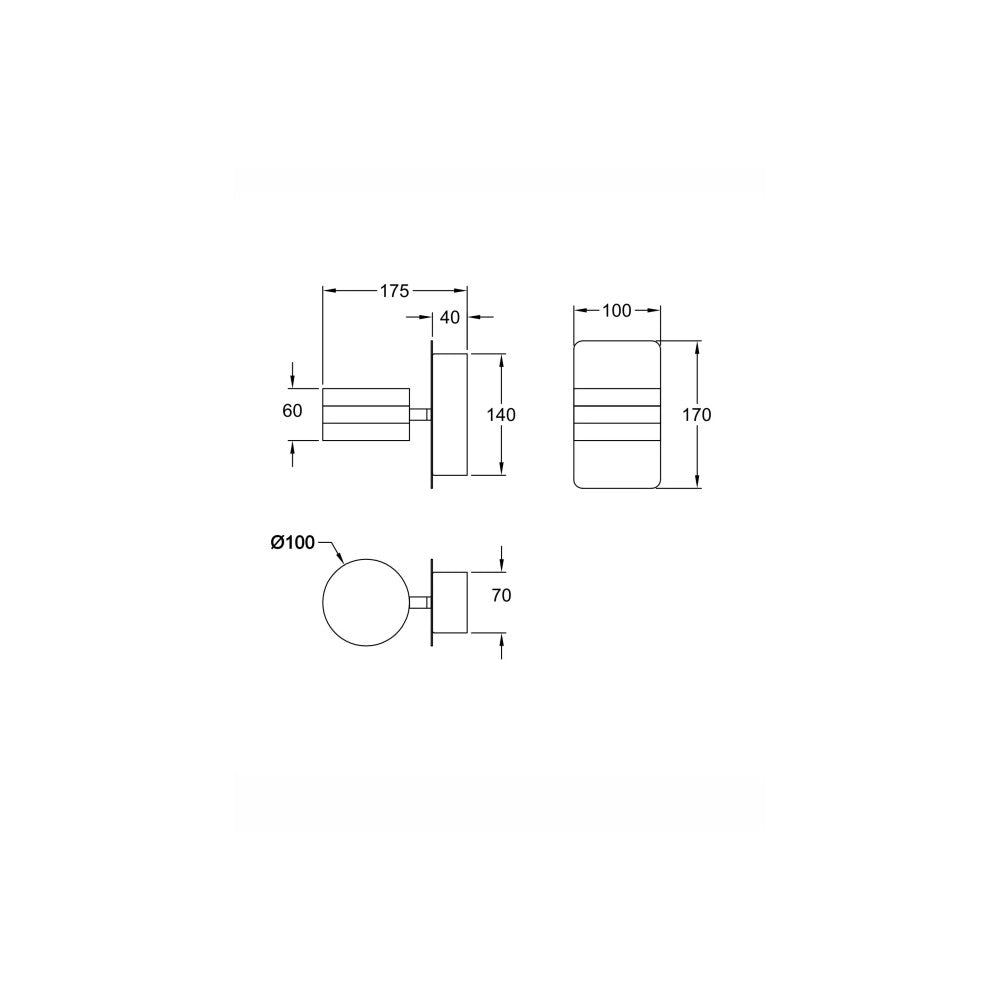 Dunk - Lampada da muro rotonda 2 luci Fabas Luce - Applique LED 16W dimmerabile - Ottone Satinato