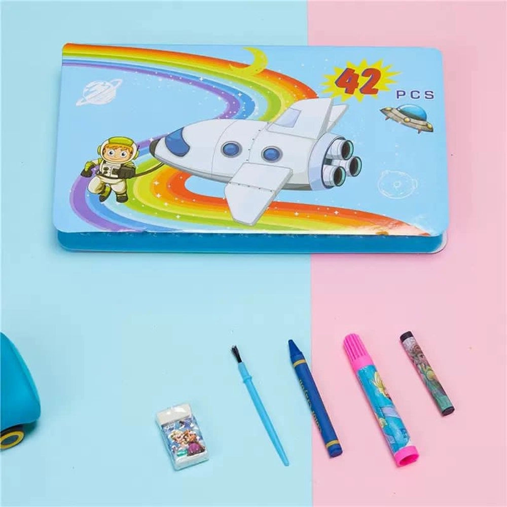 Trade Shop - Set Artistico Da 42pz Per Dipingere Colorare Per Bambini Per Attività Manuali Artistiche -