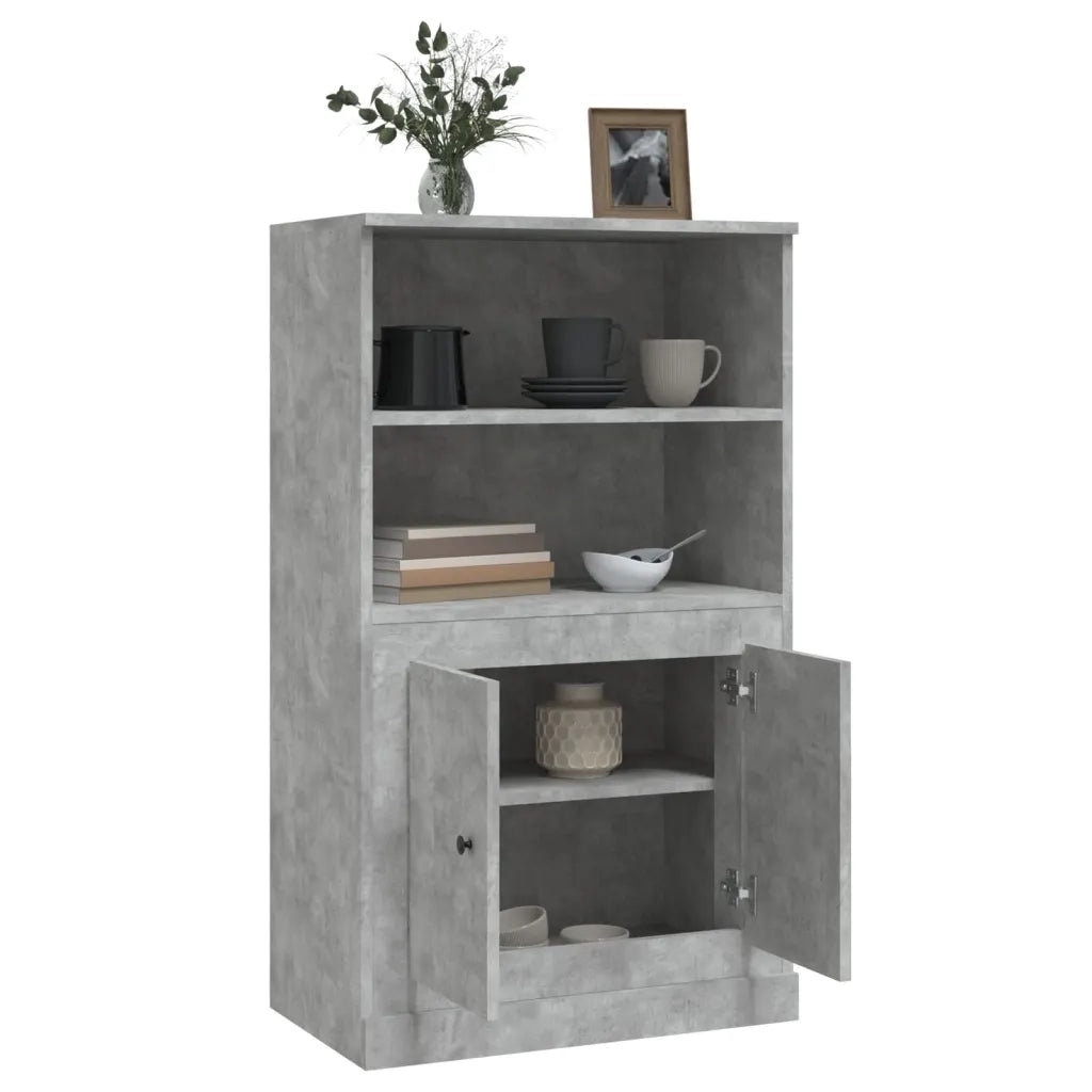 Credenza-Buffet-Armadio da cucina Grigio Cemento 60x35,5x103,5 cm in Legno Multistrato 921354