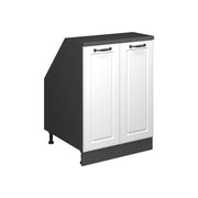 Mobile sottotetto Rion Bianco rustico/Antracite 60 x 83.8 cm con 2 porte, carcassa 60 cm profondità Vicco