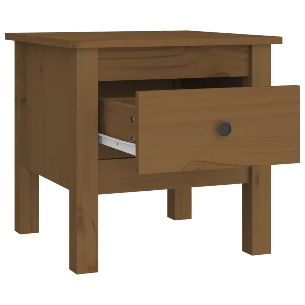 Tavolini 2 pz Ambrati 40x40x39 cm Legno Massello di Pino 813791