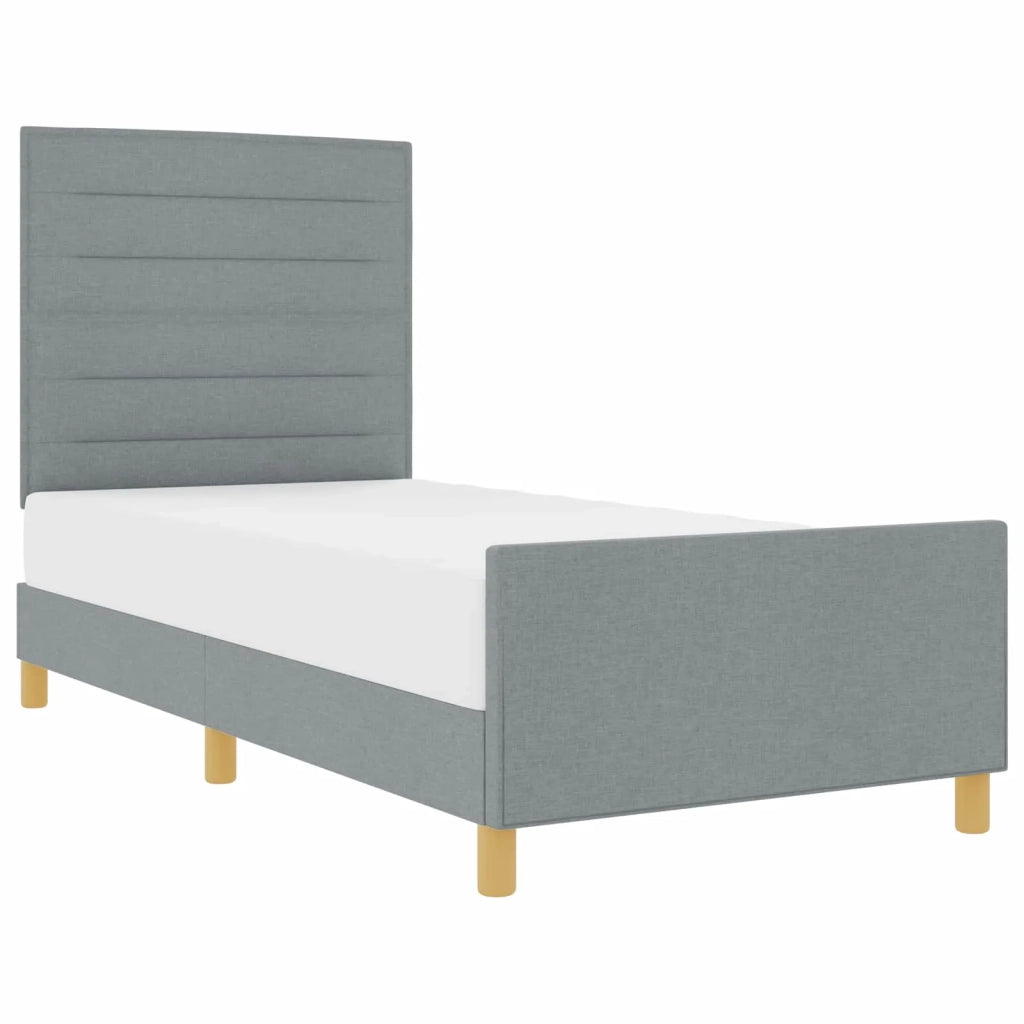 Struttura del letto-Giroletto Grigio chiaro 100 x 200 cm Tessuto 291497