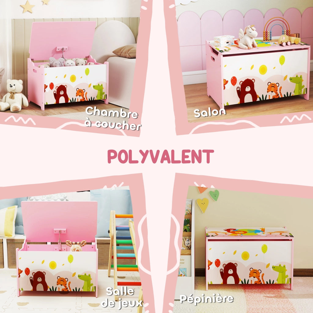 Cassettiera per bambini ¨C zephmum ¨C rosa 60x37x39 cm