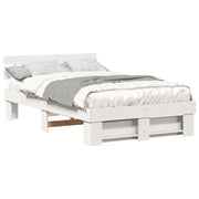 Letto matrimoniale | Letto per adulti | Struttura del letto Bianco 120 x 190 cm Pino massello