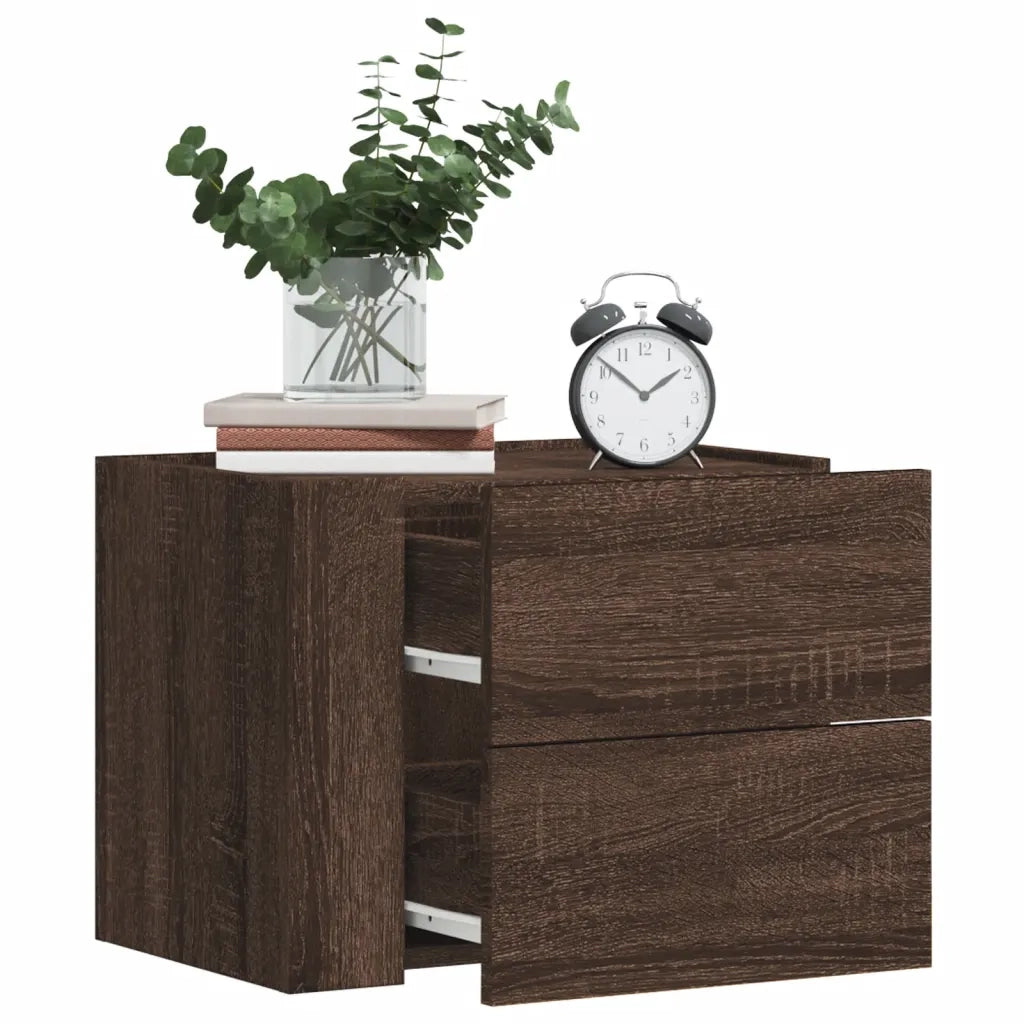 vidaXL Comodino a Muro Rovere Marrone 45x30x35 cm