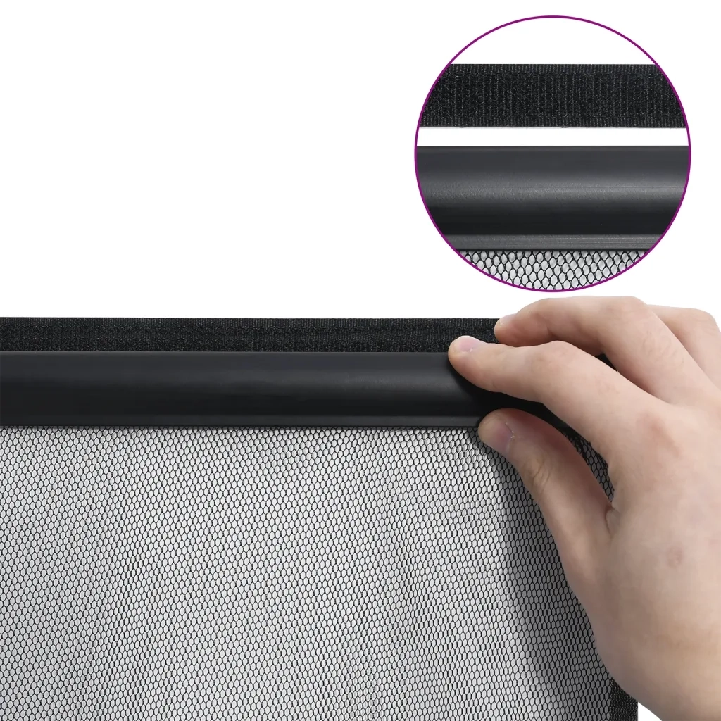 Zanzariera per Porta con 10 Sezioni a Rete Nera 240x240 cm 148712