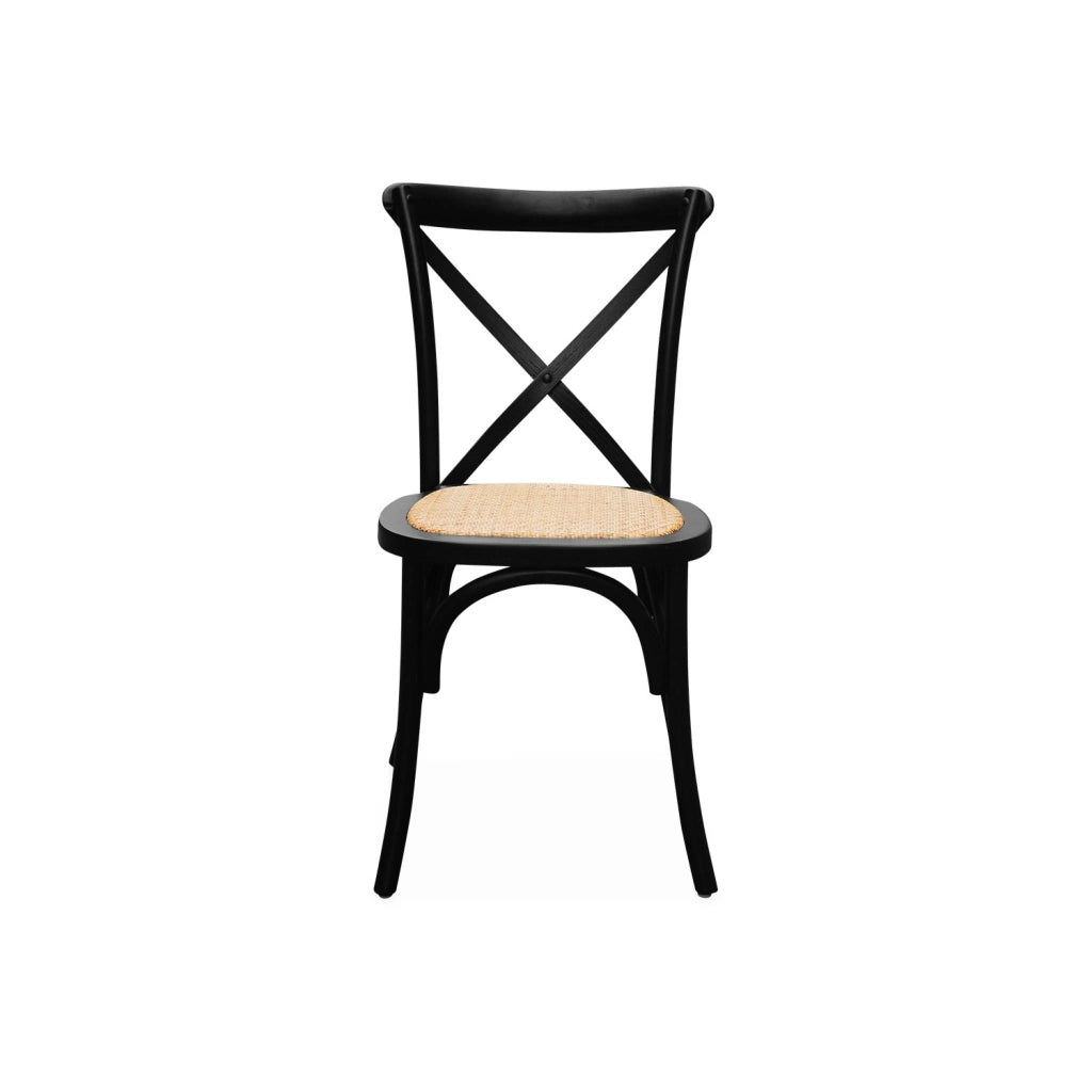 Set 4 sedie da bistrot vintage in legno, nero