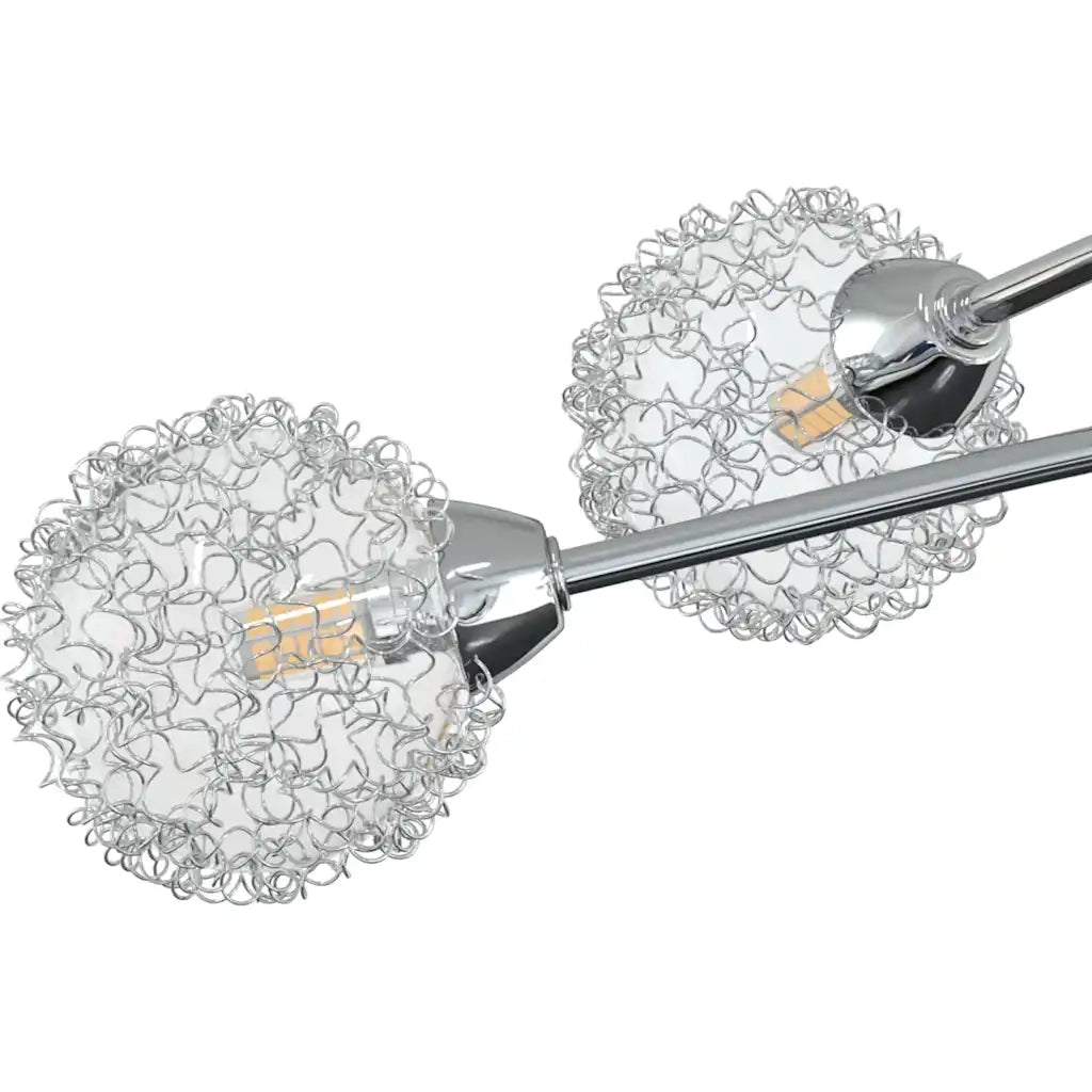 Lampada da soffitto moderna in vetro e rete metallica ideale per sala da pranzo 80 x 16 cm ferro cromato 02_0046954