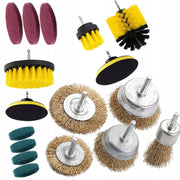Set di Spazzole per Trapano – 12 Pezzi + 5 Spazzole Metalliche | Alta Qualità, Compatibile con Trapani 1/4"