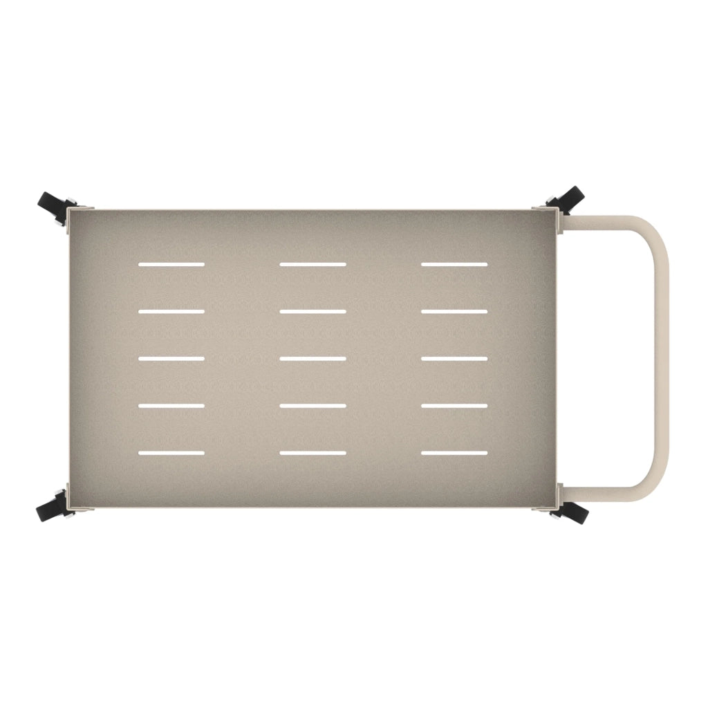 Carrello di servizio carrello da cucina/soggiorno mobile contenitore per esterni 72 x 77 x 38 cm acciaio beige 03_0009221